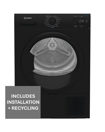 Indesit C YSD 82D BB UK 8kg Heat Pump Tumble Dryer Black + Install