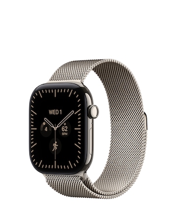 Apple Watch Series 12 GPS + Cellular 46mm - Titanium/Natural Milanese Loop - S/M