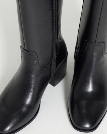 Nessa Leather Heel Knee High Boots - Extra Wide Fit (EEE) & Super Curvy Calf
