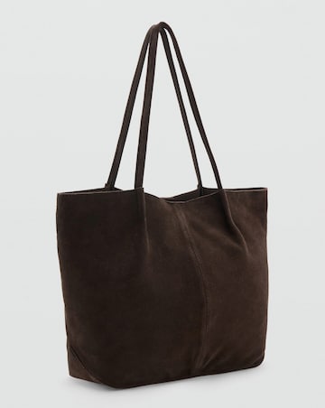 Mango Suede Leather Shopper Bag