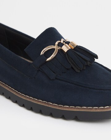 Cushion Walk Tassle Chain Trim Flat Loafers - Extra Wide Fit (EEE)