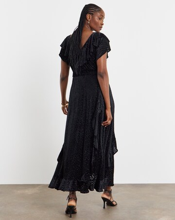 Joanna Hope Maxi Ruffle Burnout Dress