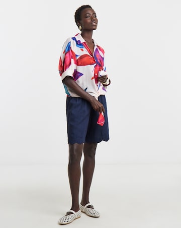 Printed Tie Front Shirt