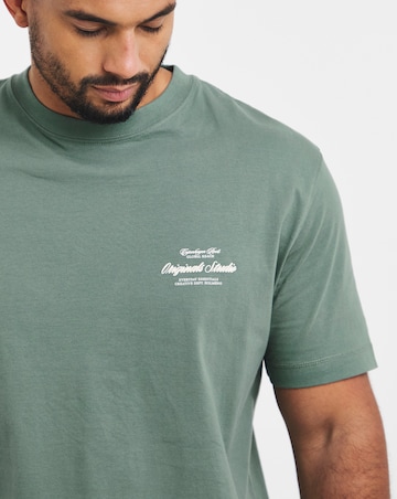 Jack & Jones Norrebro Typo Back Print T-Shirt - Green