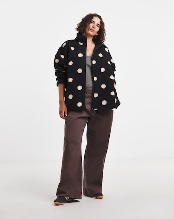 Simply Be Mono Spot Zip Through Jacket