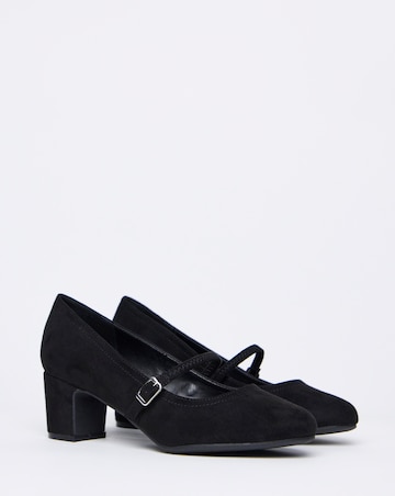 Lorraine Low Block Heel Mary Janes - Wide Fit (E)