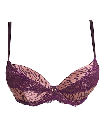 Ann Summers Infatuation DD+ Plunge Wired Bra Purple Brown