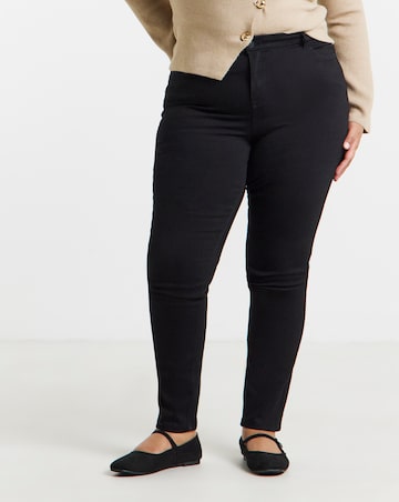 Black Stretch Denim Slim Leg Jeans
