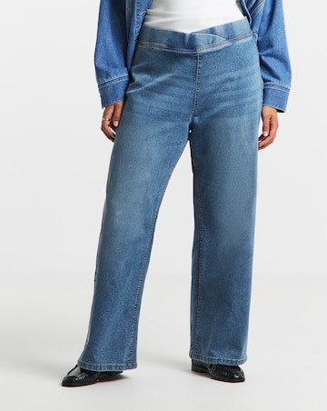 Mid Blue Stretch Wide Leg Weekender Jeggings