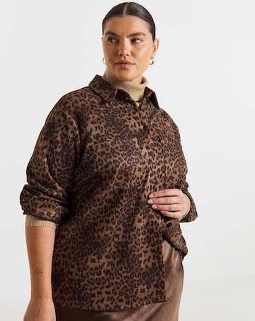 Simply Be Leopard Print Suedette Shirt