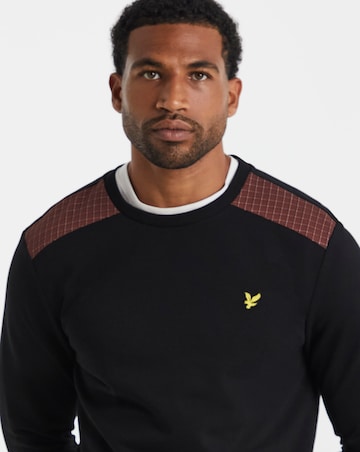 Lyle & Scott Check Panelled Crewneck Sweatshirt - Black