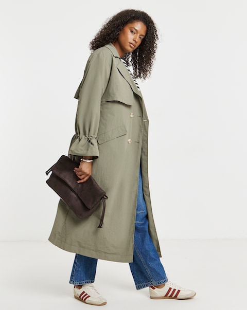Simply Be Khaki Utility Maxi Trench