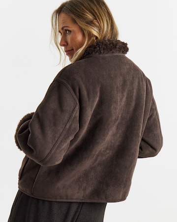 Chocolate Reversible Aviator Jacket