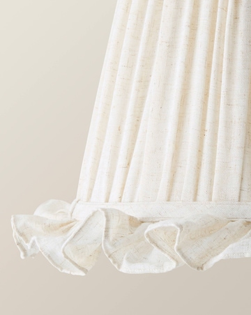 ValueLights Faye Linen Taper Shade with Ruffle Trim