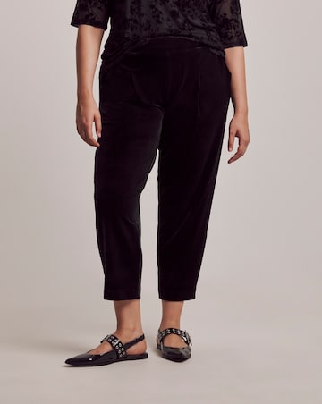 Julipa Petite Black Velour Tapered Trouser