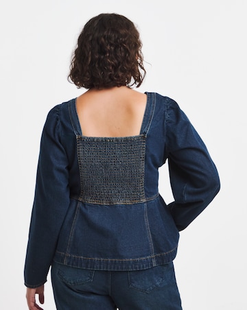 Simply Be Indigo Denim Peplum Top