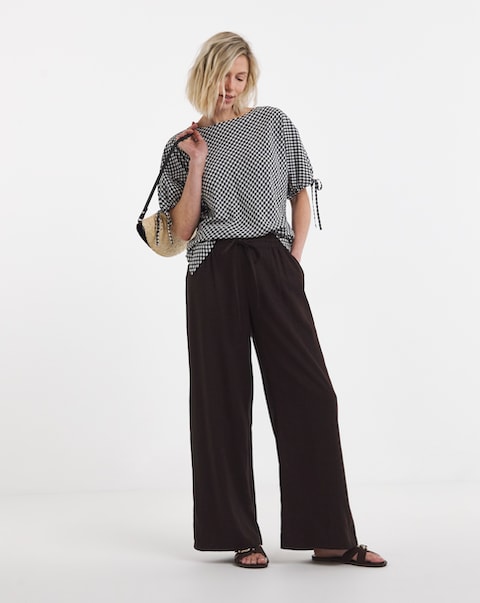 Gingham Elasticated Boxy Top