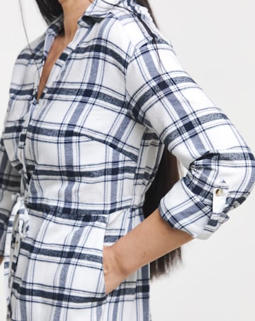 Brushed Check Utility Shirt Dress