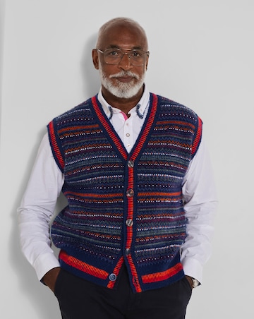 Joe Browns Fabulous Fairisle Knitted Waistoat - Navy