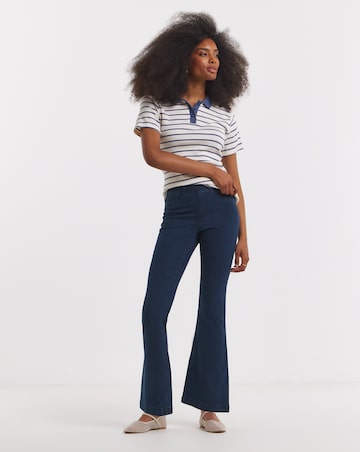 Simply Be Womens Stretch Flared Pull On Jeggings - Dark Blue
