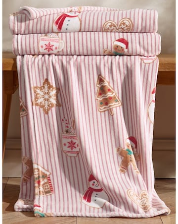 Catherine Lansfield Christmas Gingerbread Striped Throw