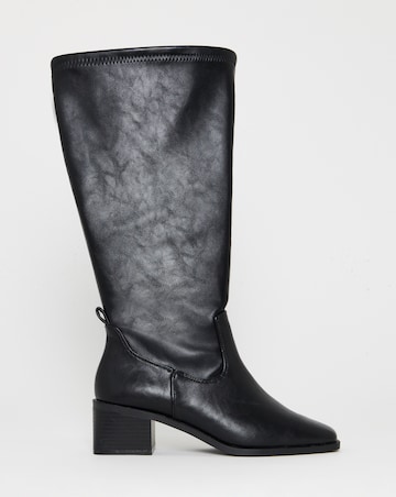 Hadley Block Heel Knee High Sock Boots - Extra Wide Fit (EEE) & Super Curvy Calf