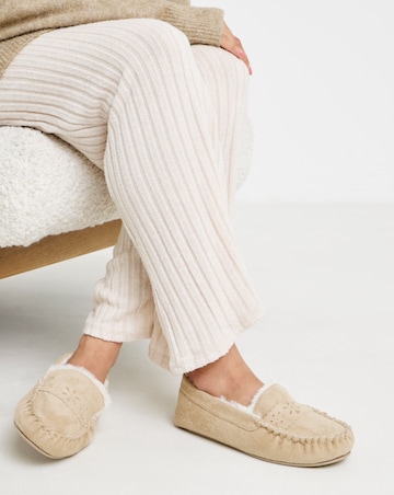 Shelby Cut Out Loafer Slippers - Wide Fit (E)