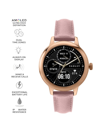 Radley Series 59 AMOLED Leather Strap Smart Watch - Winter Blossom