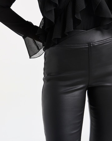 Black Retreat Pull On Coated Slim Jeggings