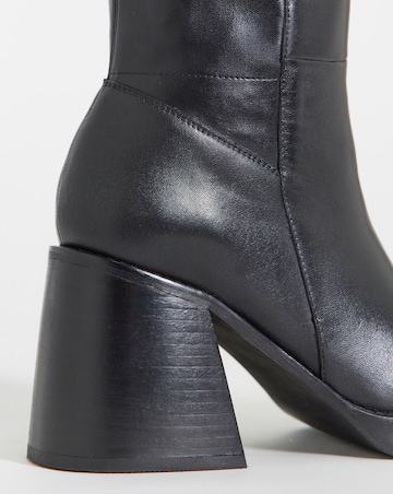 Jodi Leather Platform Knee High Boots - Standard Fit (D) & Standard Calf