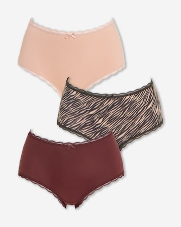 Pretty Secrets (3 Pack) Microfibre Lace Trim Short Knickers