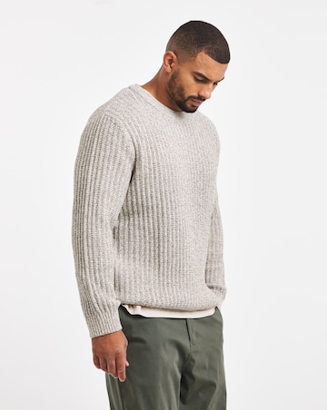Jack & Jones Jaxon Crew Knit Jumper - Natural