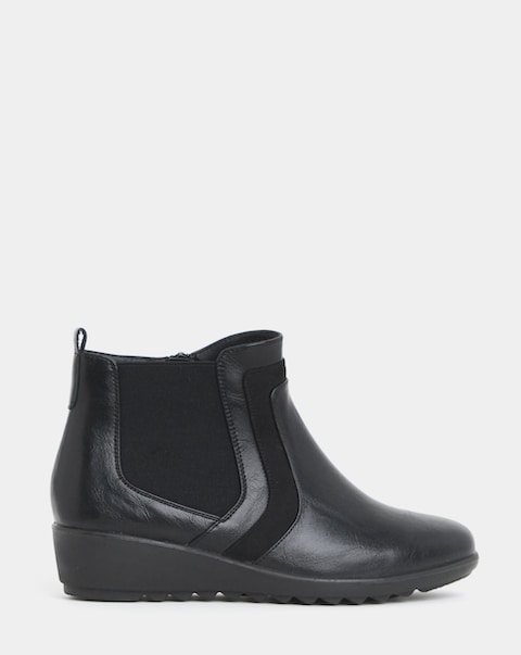 Cushion Walk Chelsea Wedge Boots - Wide Fit (E)