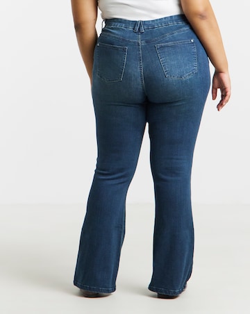 Indigo Stretch Denim Flared Jeans