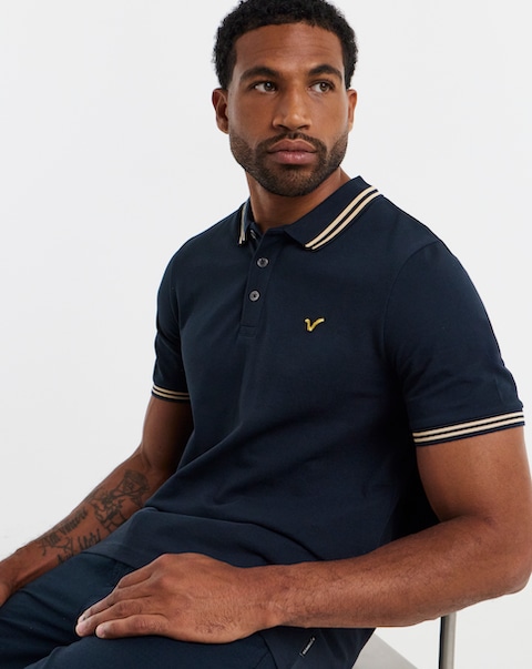 Voi Tipped Pique Polo - Long Length