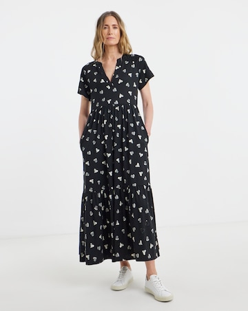 Soft Touch Notch Neck Short Sleeve Dress