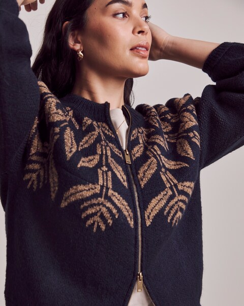 New In - Julipa Knitted Zip Through Cardigan