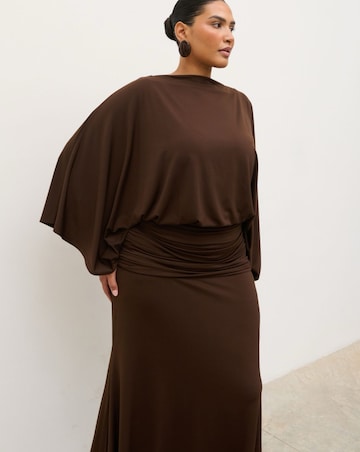Pretty Lavish Riven Jersey Ruched Waist Maxi Dress