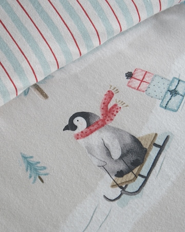 Catherine Lansfield Brushed Christmas Penguins Duvet Cover Set