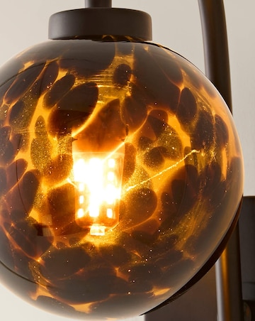 ValueLights Chiara Black Leopard Glass Globe Wall Light