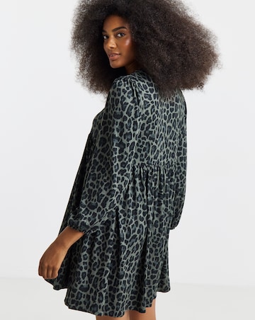 Green Animal Supersoft Smock Dress