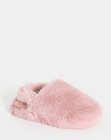 Truth Fluffy Slingback Slippers - Extra Wide Fit (EEE)