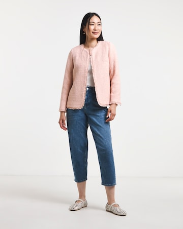 Collarless Boucle Blazer