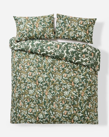 Forest Leaf Scroll Cotton Blend Duvet Cover Set