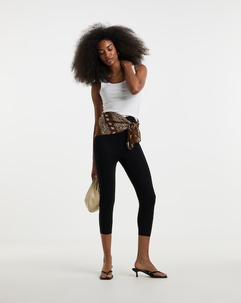 Simply Be Black Jersey Cropped Legging