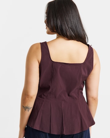 Simply Be Burgundy Corset Detail Top