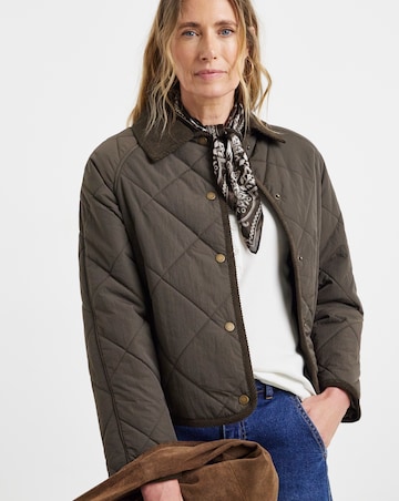 Chocolate Cord Collar Quilted Jacket