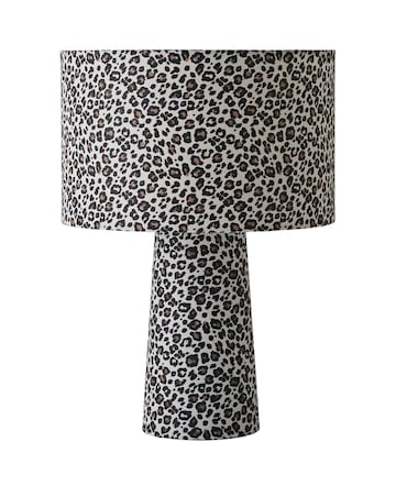 ValueLights Bertie Leopard Print Fabric Table Lamp
