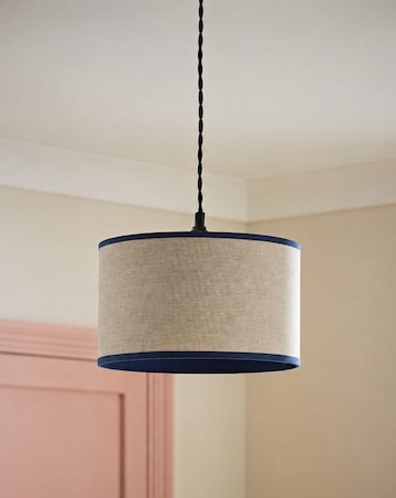 ValueLights Kiara Navy Woven Shade with Colour Match Inner Small