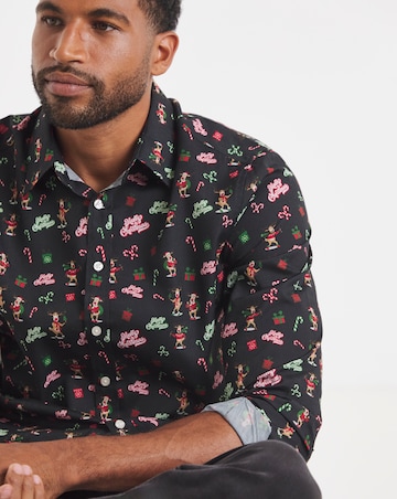 Long Sleeve Christmas Printed Shirt
